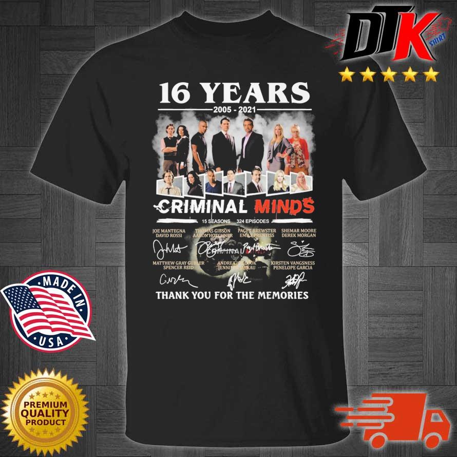 16 years of2005-2021 Criminal Minds thank you for the memories signatures shirt