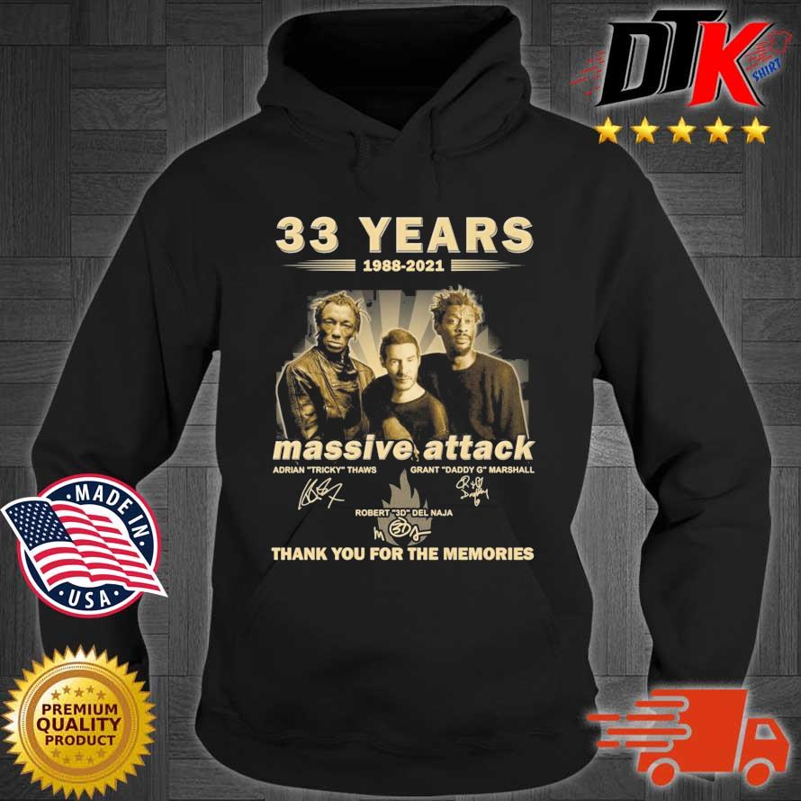 33 years 1988-2021 Massive Attack thank you for the memories signatures Hoodie den
