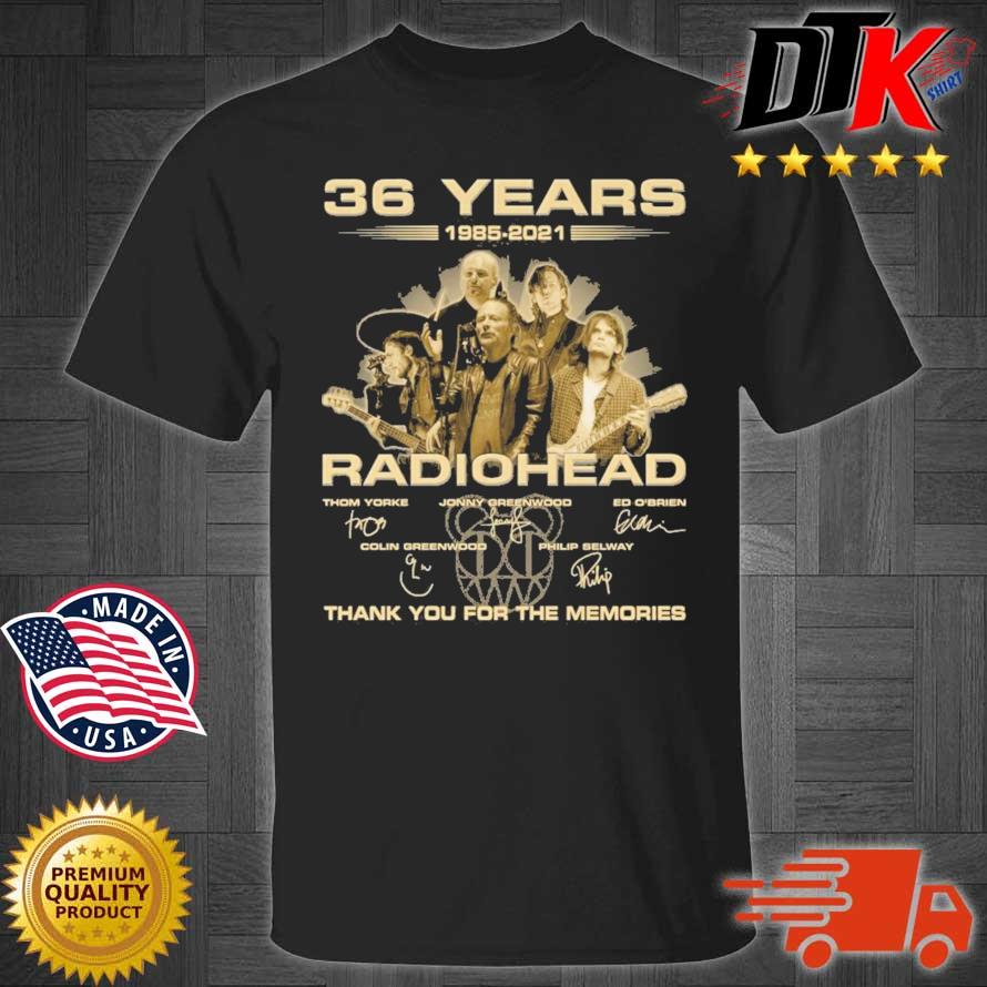 36 years 1985-2021 Radiohead thank you for the memories signatures shirt