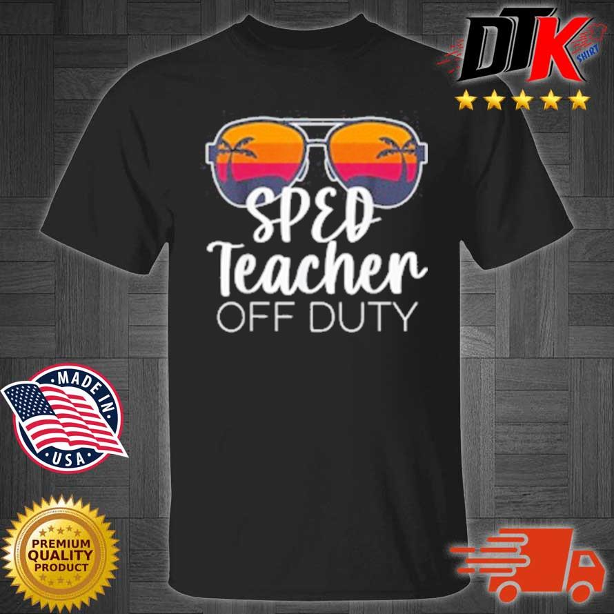 Glasses Sped Teacher Off Duty Sunset Shirt