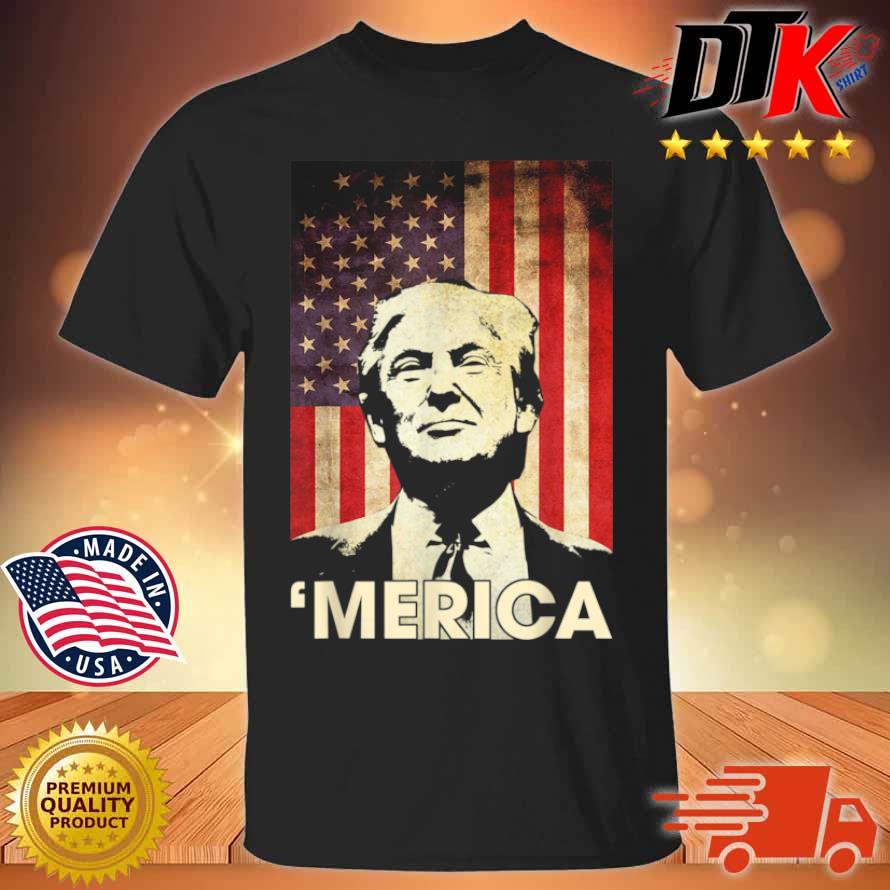 Trump Merica American Flag Merica 4th Of July Shirt