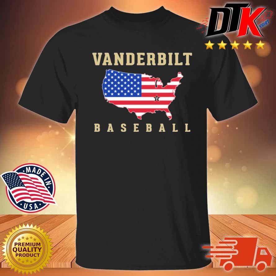 Vanderbilt Baseball Usa Flag Map Shirt