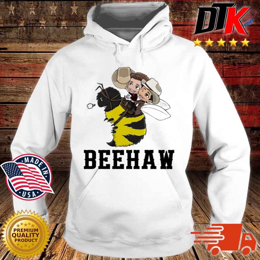 Cowboy Riding Bee Beehaw Shirt Hoodie trang