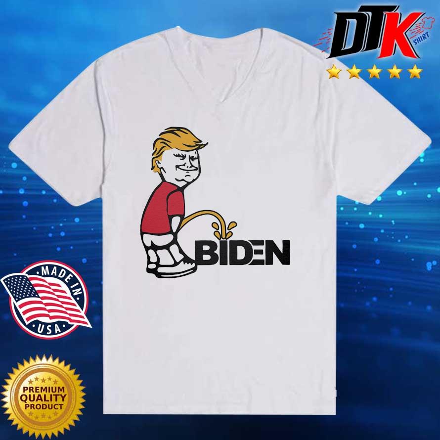 Funny Trump-Pee-on-Biden-Tee T-Shirt S-3XL New