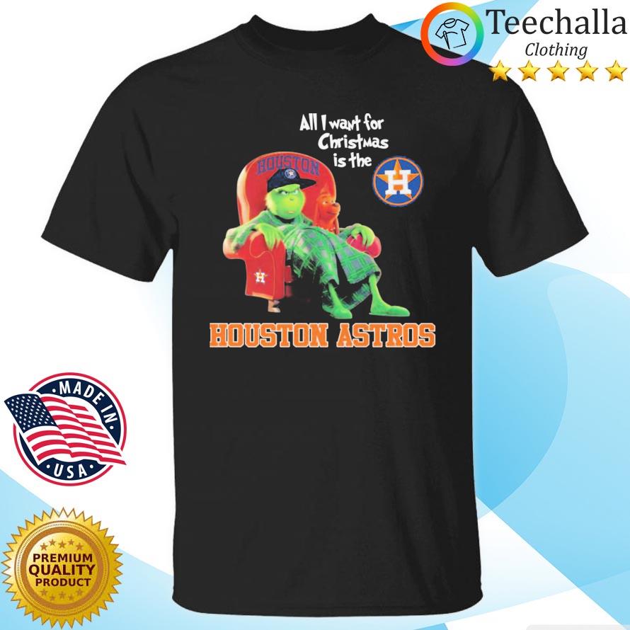 The Grinch and Max all I want for Christmas in the Houston Astros shirt
