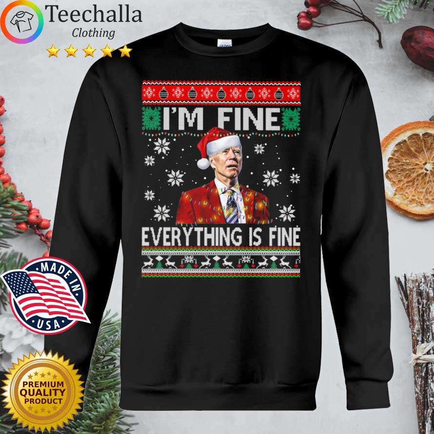 Joe Biden santa lights I’m fine everything is fine ugly Christmas sweater