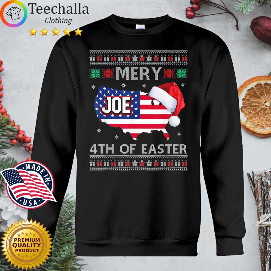 Merry 4th Of Easter Joe Biden Christmas Ugly Usa Flag sweater