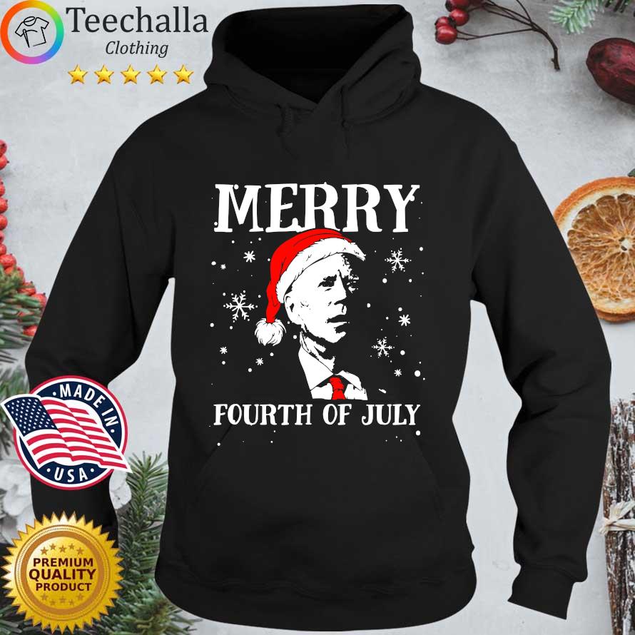 Santa Joe Biden Merry Fourth Of July Snowflake Christmas sweats Hoodie den