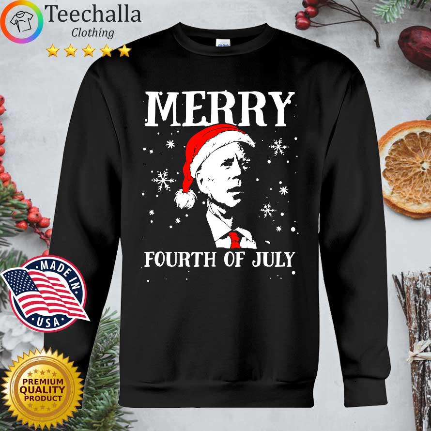 Santa Joe Biden Merry Fourth Of July Snowflake Christmas sweatshirt