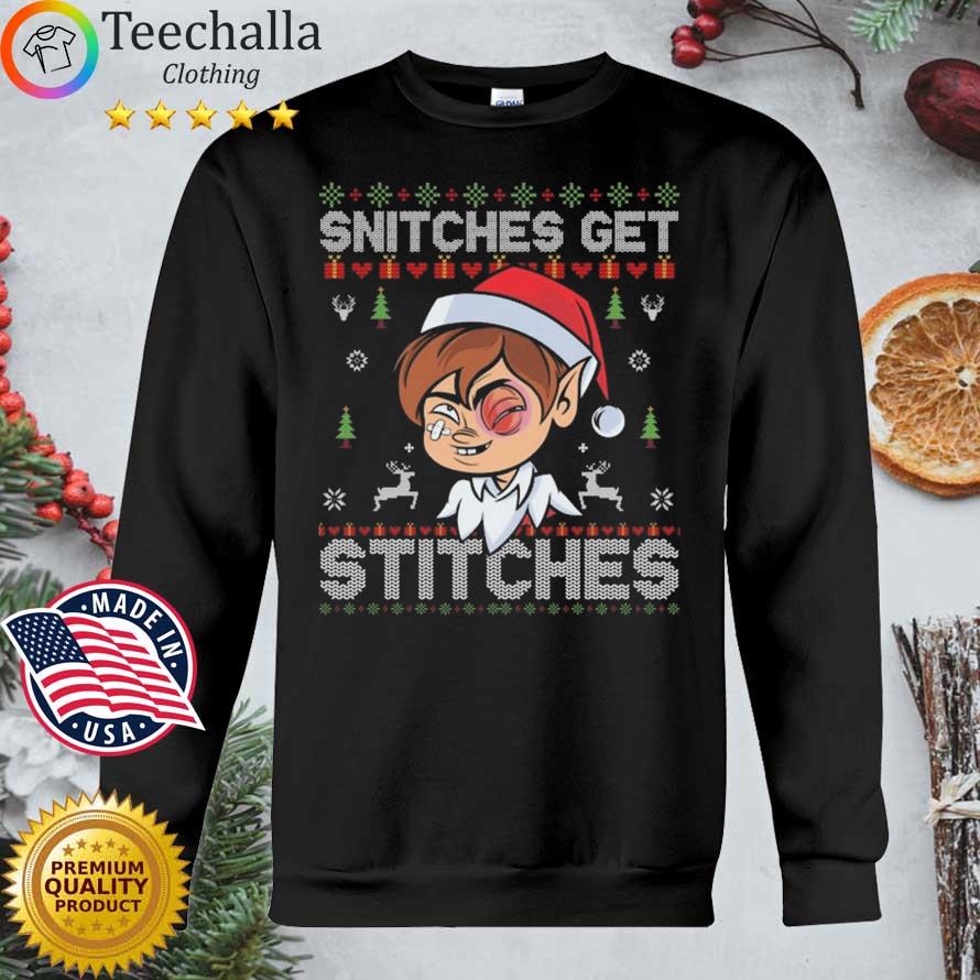 Snitches Get Stitches Santa Ugly Christmas sweater