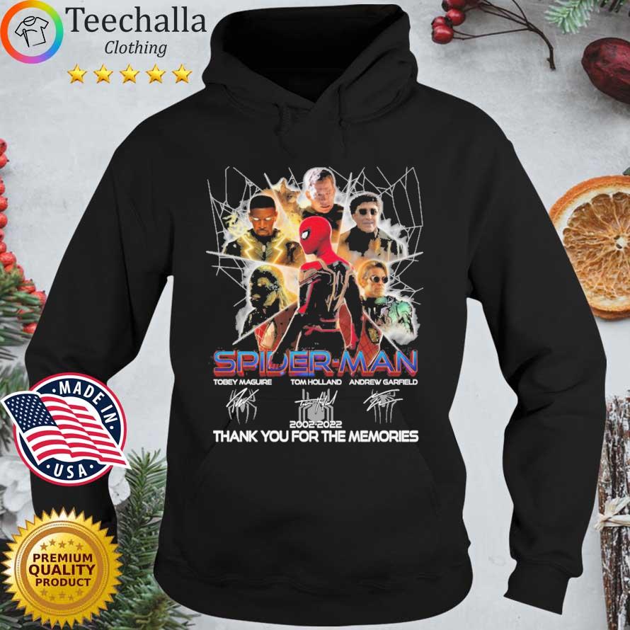Spider-Man Tobey Maguire Tom Holland 2002-2022 thank you for the memories signatures Hoodie den