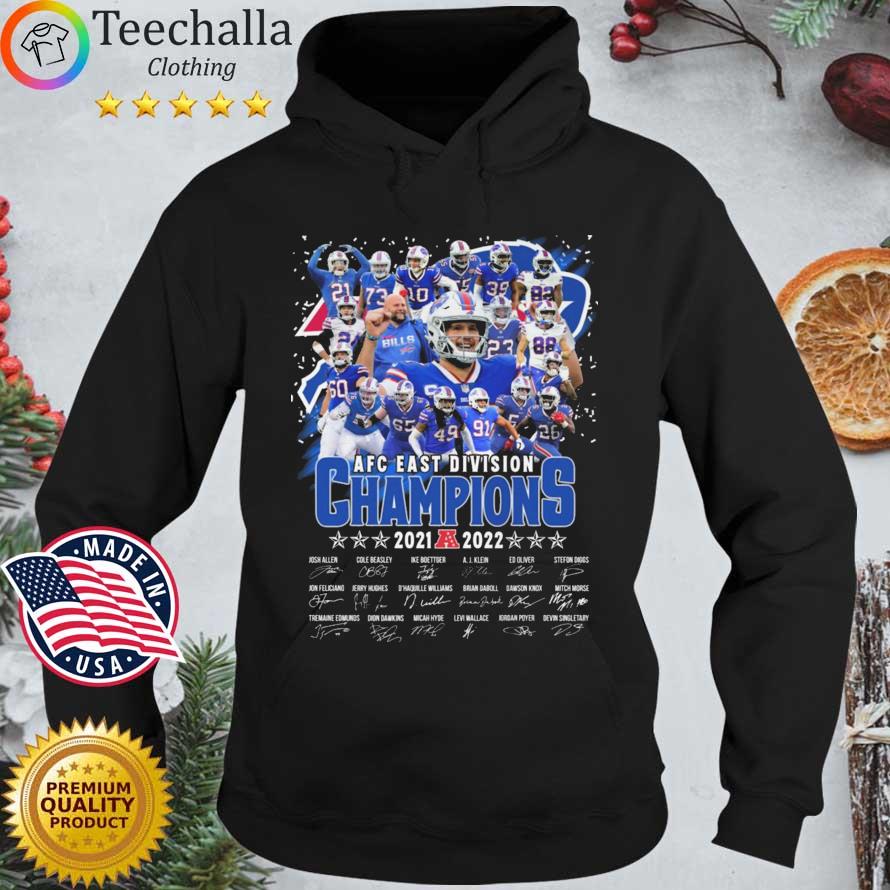 Buffalo Bills AFC East Division Champions 2021-2022 players signatures Hoodie den