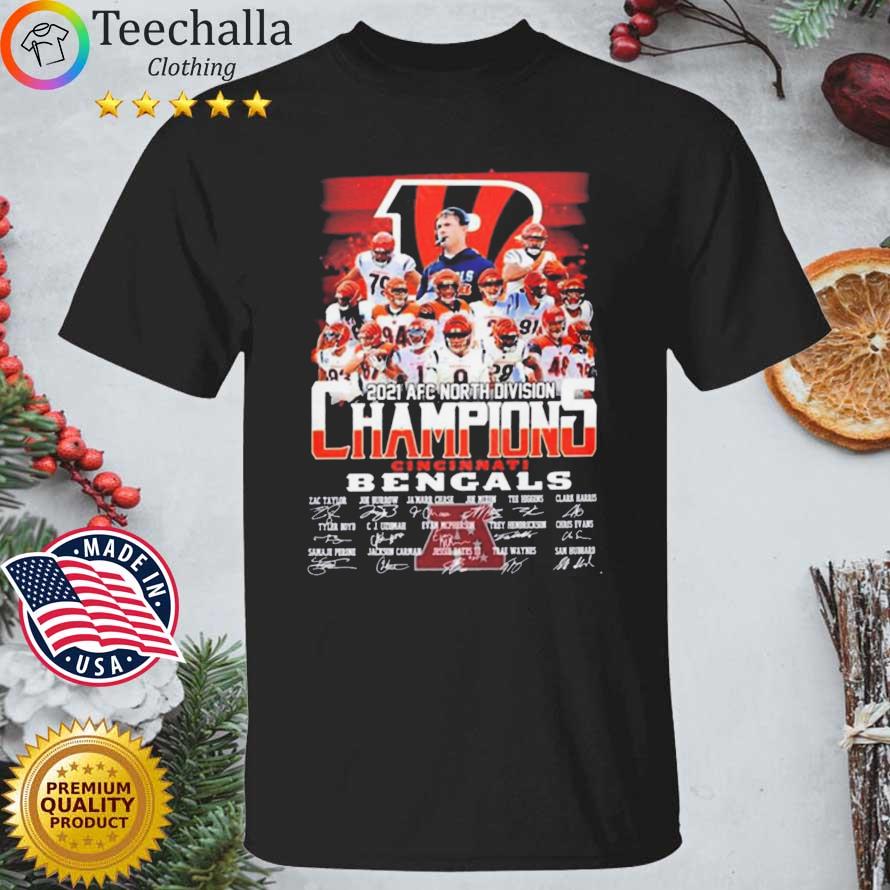Cincinnati Bengals Team 2021 AFC North Division Champions Signatures Shirt
