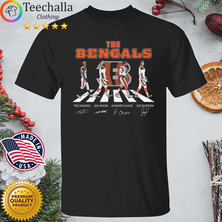 The Bengals Tee Higgins Joe Mixon Ja'marr Chase Joe Burrow Abbey Road signatures shirt