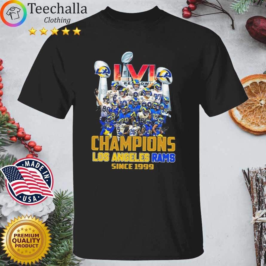 LVI Champions Los Angeles Rams since 1999 signatures shirt