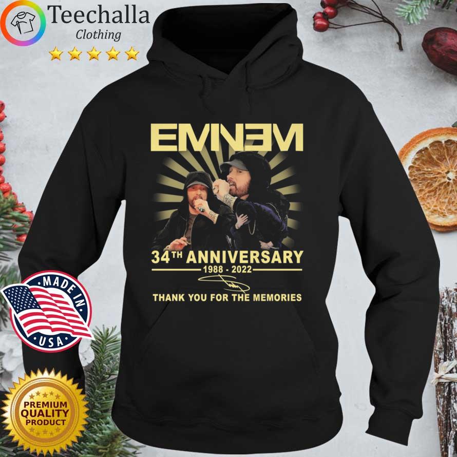 Eminem 34th anniversary 1988-2022 thank you for the memories signature Hoodie den
