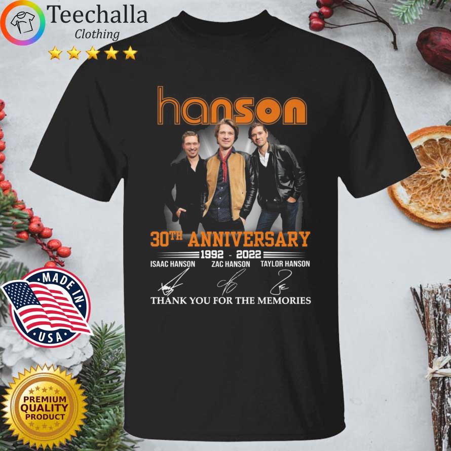 Hanson 30th anniversary 1992-2022 thank you for the memories signatures shirt