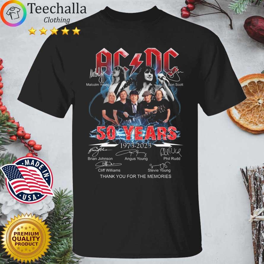 Acdc Shirt Favorite Song Shirt Acdc 50 Years Anniversary Shirt Acdc 50 Years Shirt The Memories Shirt Music Shirt Thank You Shirt