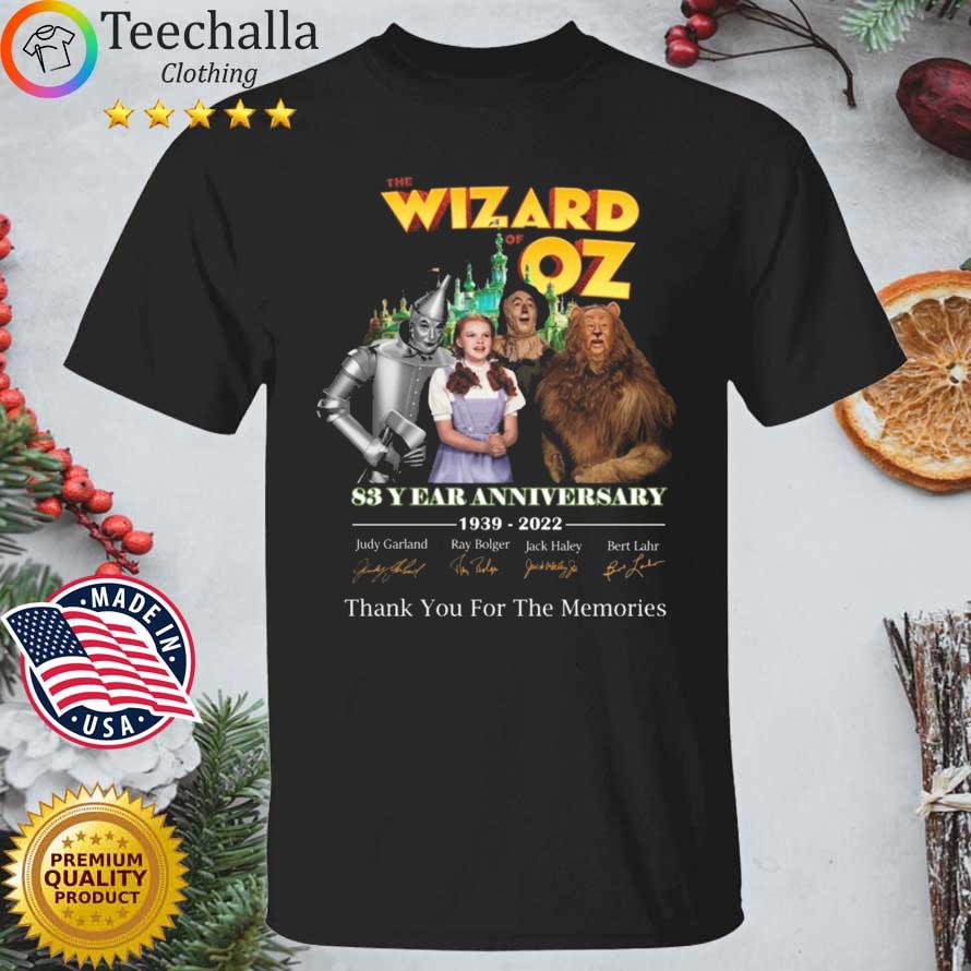 The Wizard Of Oz 83 years anniversary 1939-2022 thank you for the memories signatures shirt