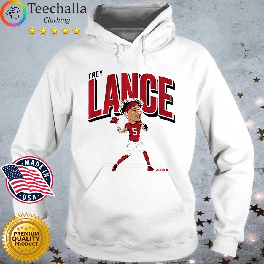 San Francisco 49ers Trey Lance Caricature Shirt Hoodie trang