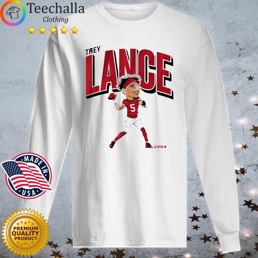 San Francisco 49ers Trey Lance Caricature Shirt Longsleeve tee trang