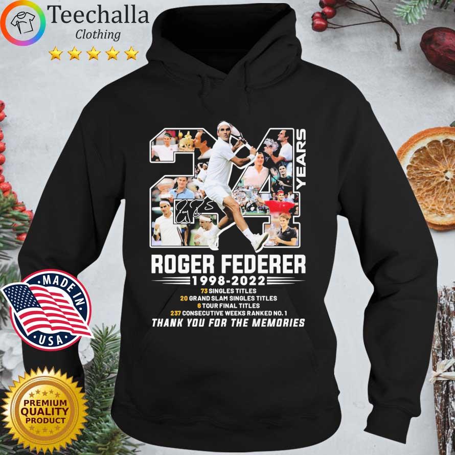 24 Years Roger Federer 1998-2022 Thank You For The Memories Signature s Hoodie den