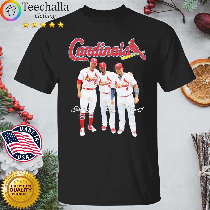 Cardinals Adam Wainwright Albert Pujols And Yadier Molina Signatures shirt