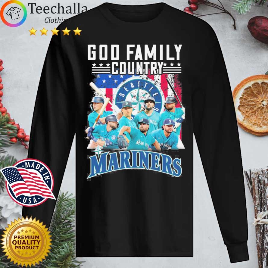 God Family Country Seattle Mariners American Flag s Longsleeve tee den