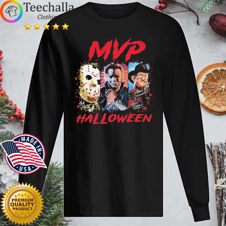 Horror Movies Characters Jason Voorhees Michael Myers And Freddy Krueger's MVP Halloween Signatures s Longsleeve tee den