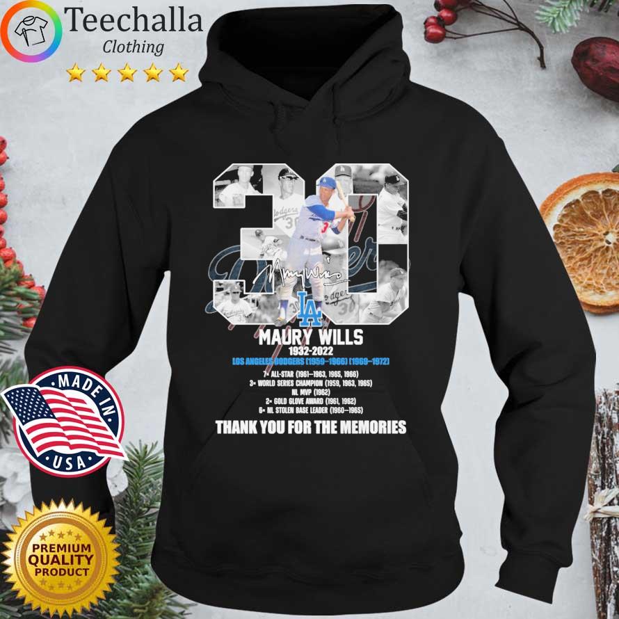 Maury Wills 1932-2022 Los Angeles Dodgers Thank You For The Memories Signature s Hoodie den