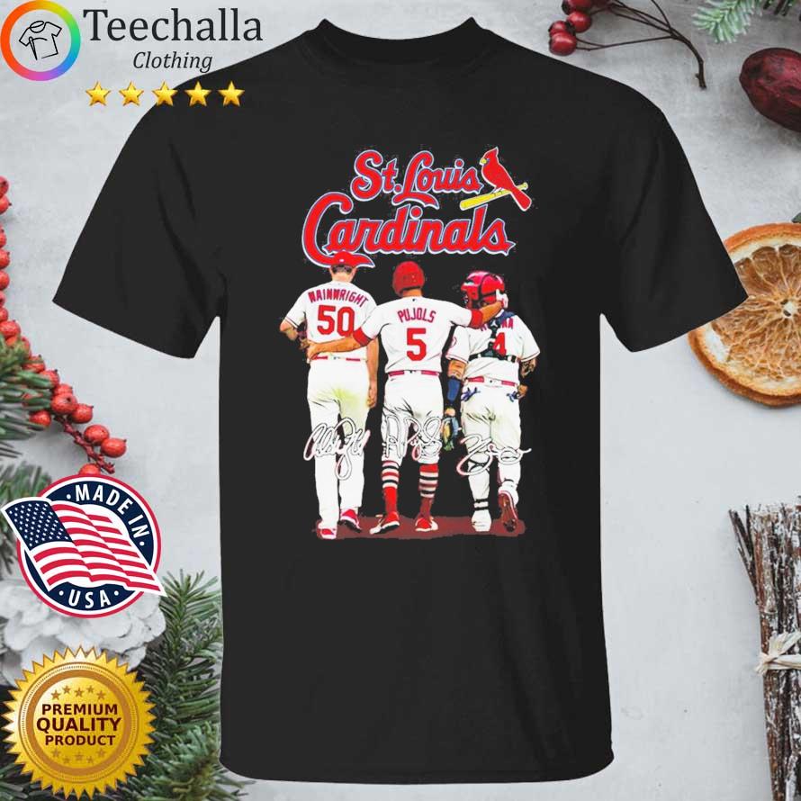 St Louis Cardinals Wainwright Pujols Molina Signatures t-shirt