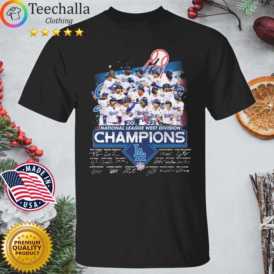 Team Baseball Los Angeles Dodgers 2022 National League West Division  Champions Signatures shirt, hoodie, sweater, long sleeve and tank top