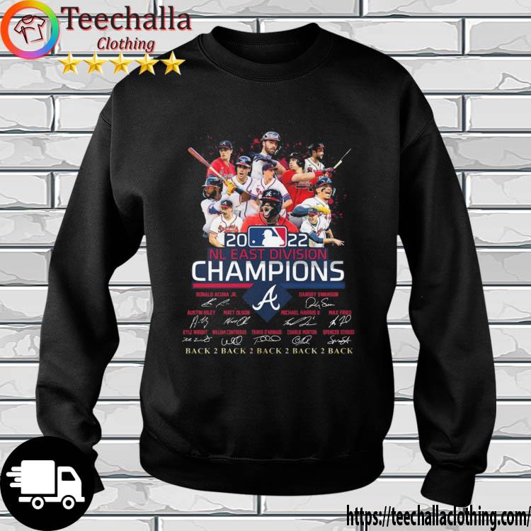 Atlanta Braves 2022 NL East Division Champions Back 2 Back Signatures shirt,  hoodie, sweater, long sleeve and tank top