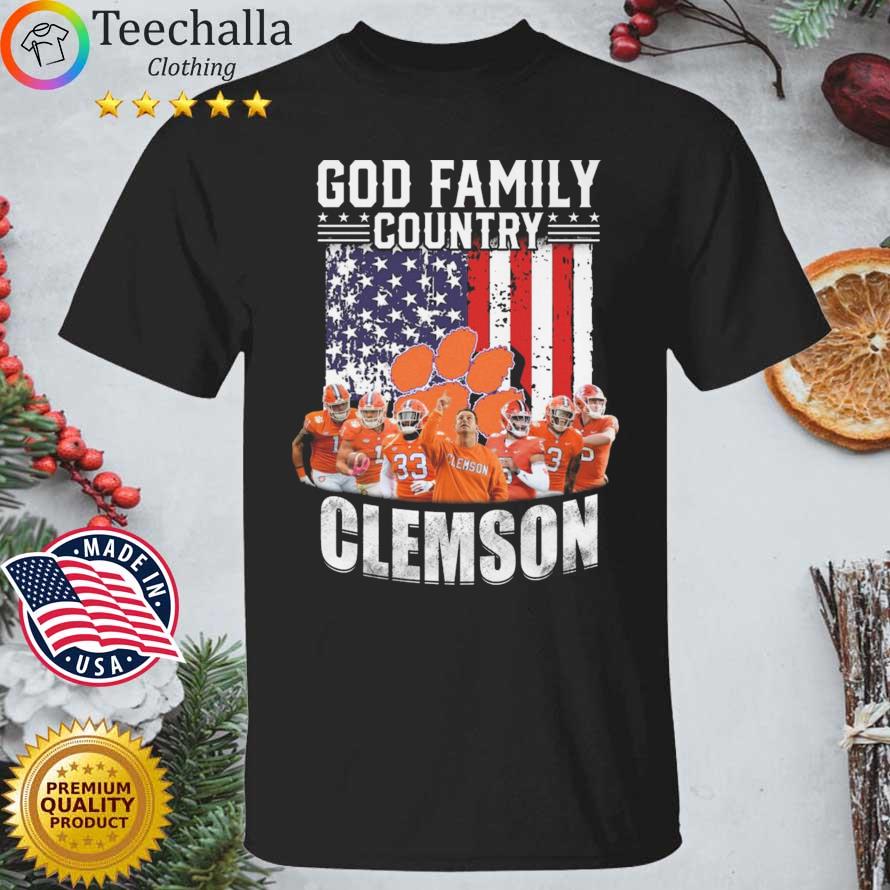 Clemson Tigers God Family Country Clemson American Flag shirt