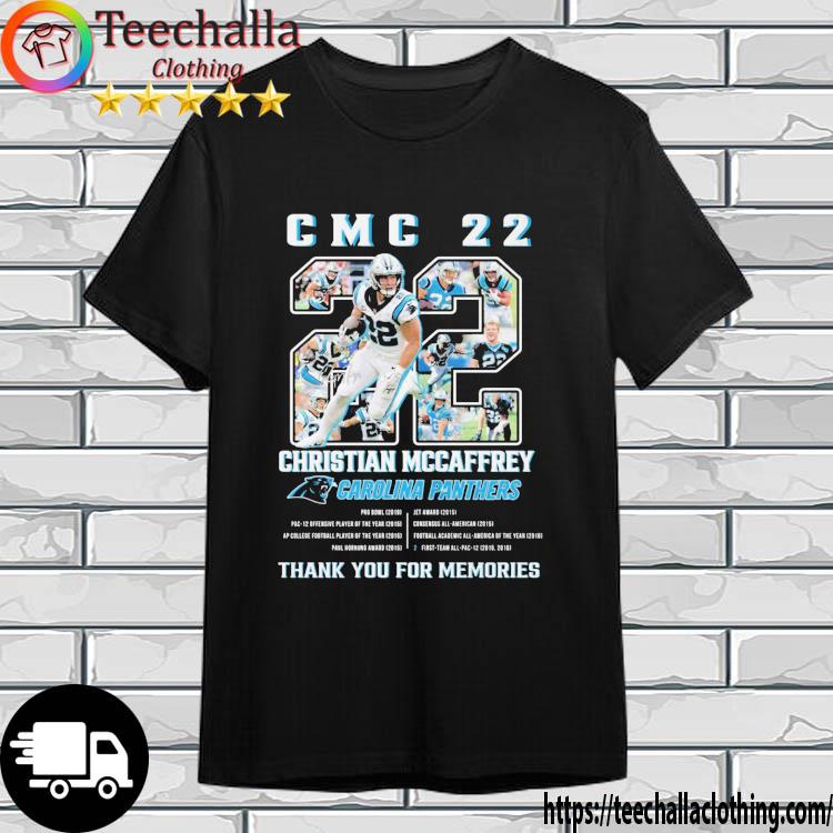 CMC 22 Christian Mccaffrey Carolina Panthers Thank You For Memories Signature shirt