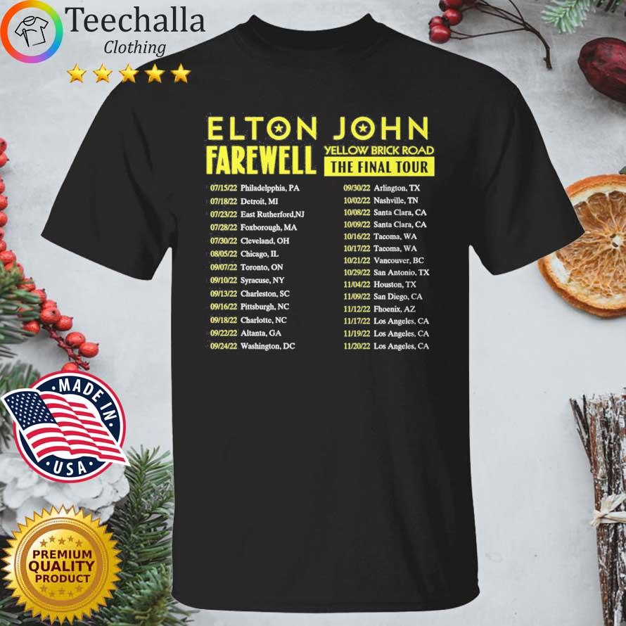 Elton John Farewell Yellow Brick Road The Final Tour shirt