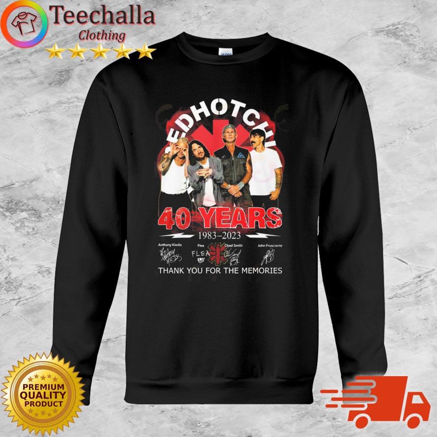 40 years of 1983-2023 Red Hot Chili Peppers thank you for the memories signatures shirt