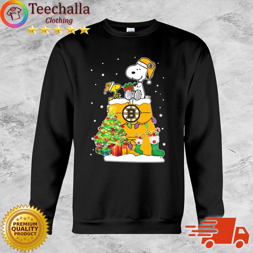 Snoopy And Woodstock Boston Bruins Merry Christmas sweater