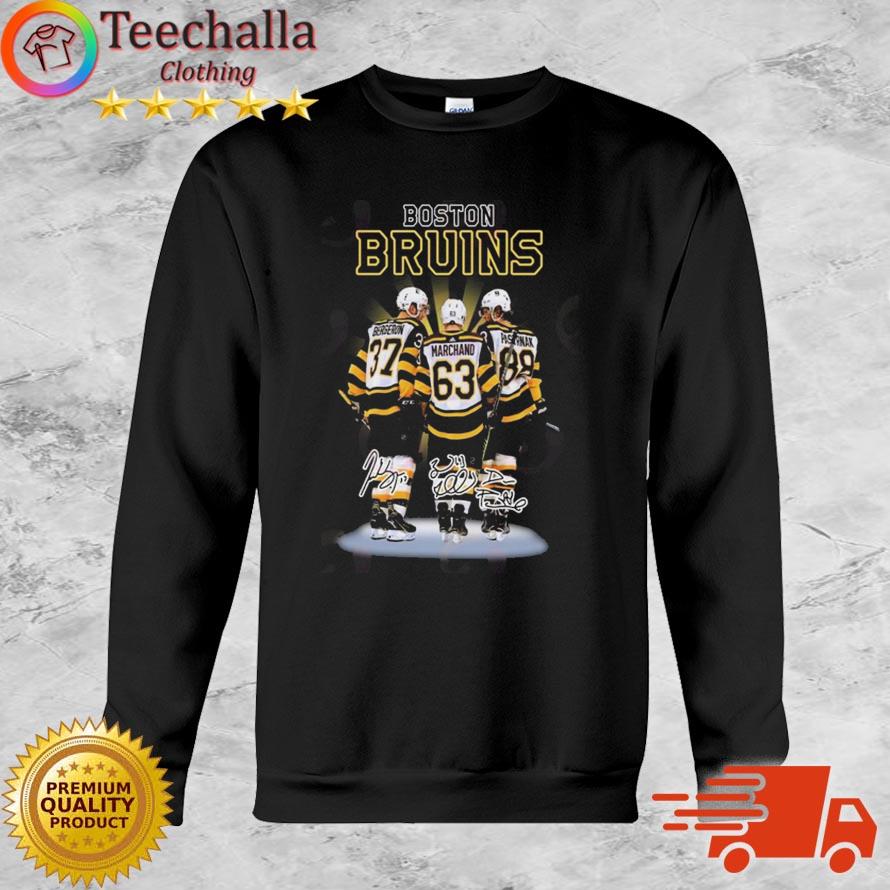 Official boston Bruins Patrice Bergeron David Pastrňák and Brad Marchand  signatures shirt, hoodie, sweater, long sleeve and tank top