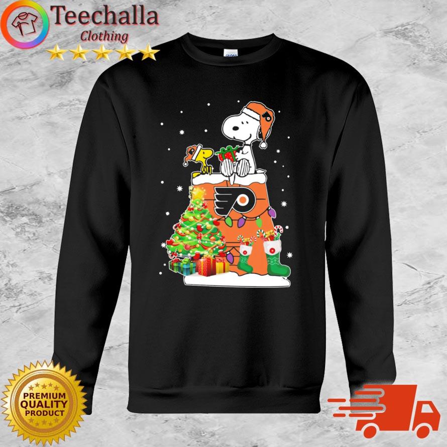 Snoopy And Woodstock Philadelphia Flyers Merry Christmas sweater