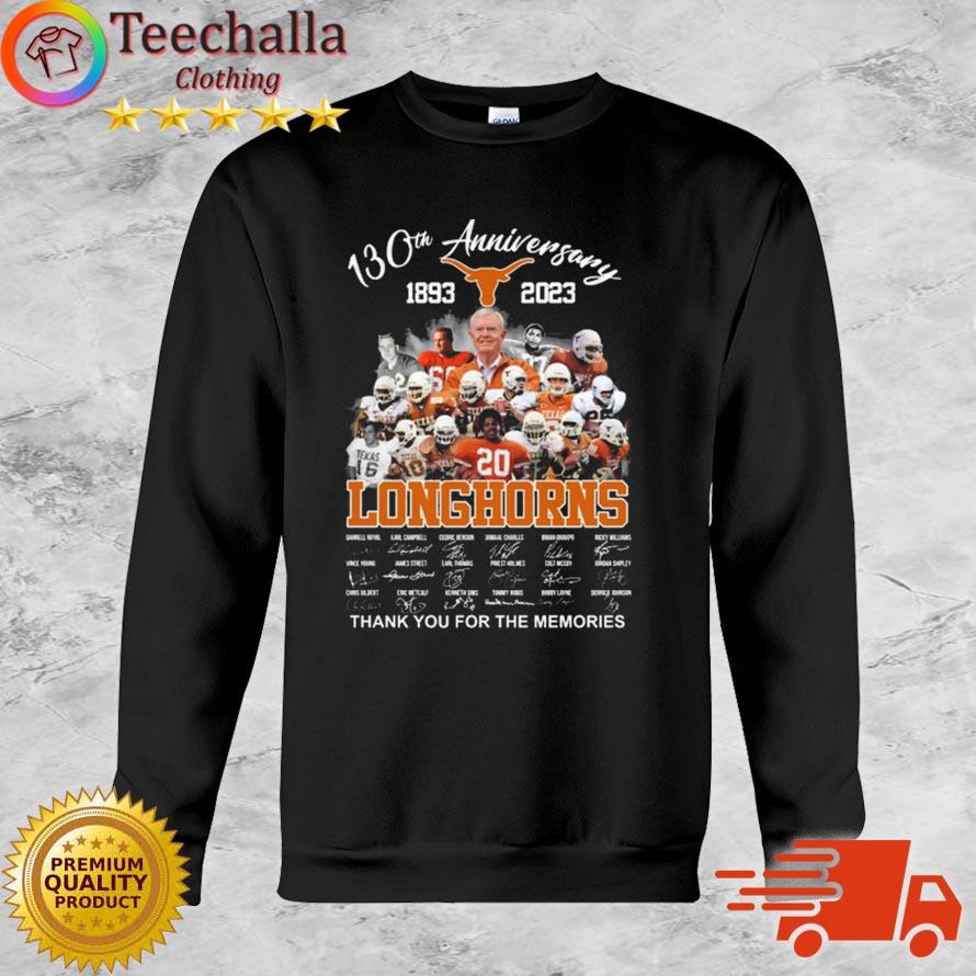 Official Texas Longhorns 130th Anniversary 1893-2023 Thank You For The Memories Signatures shirt