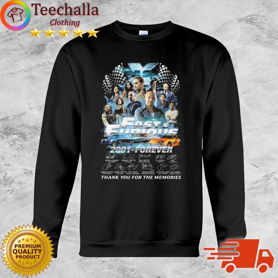 Hot Fast And Furious 2001-Forever Thank You For The Memories Signatures shirt