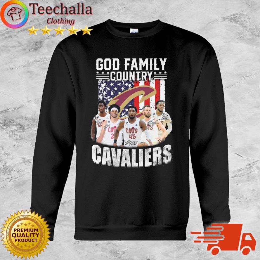 Cleveland Cavaliers God Family Country American Flag Signatures shirt