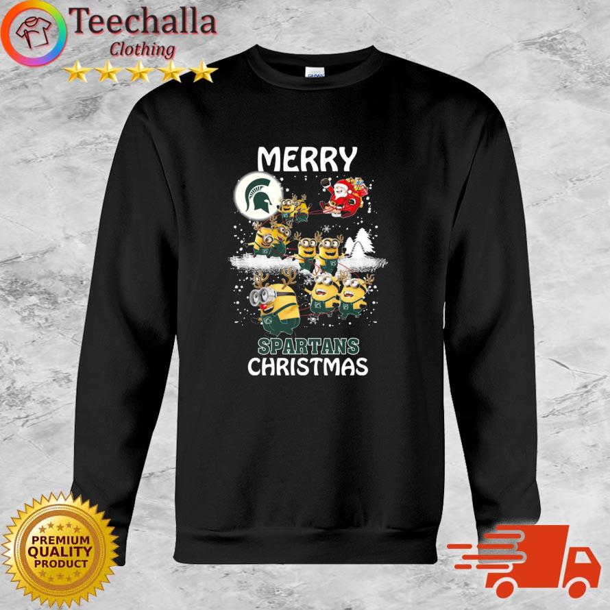 Minion Michigan State Spartans Ugly Merry Christmas sweater