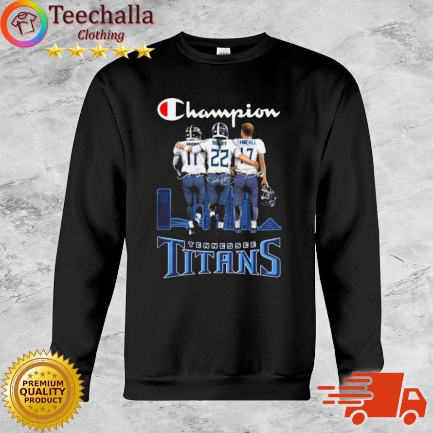 Tennessee Titans Brown Henry And Tannehill Champions Skyline Signatures Shirt