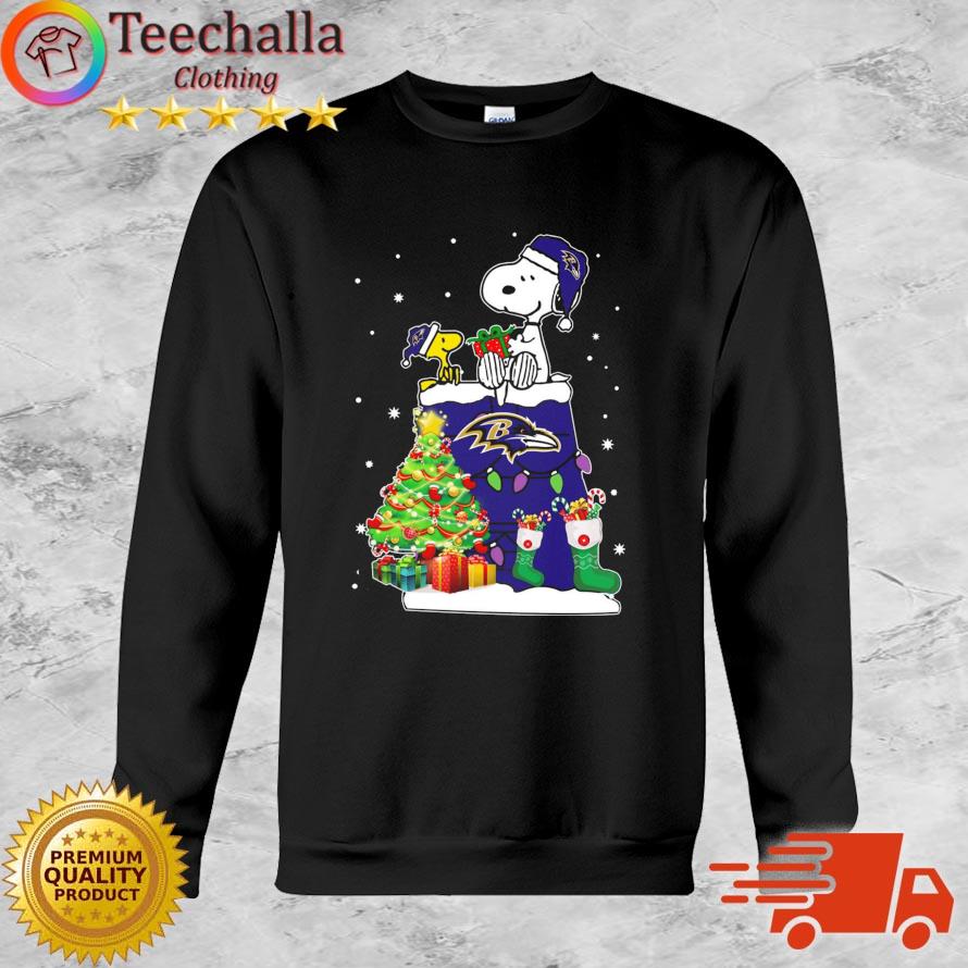 Snoopy And Woodstock Baltimore Ravens Merry Christmas sweater