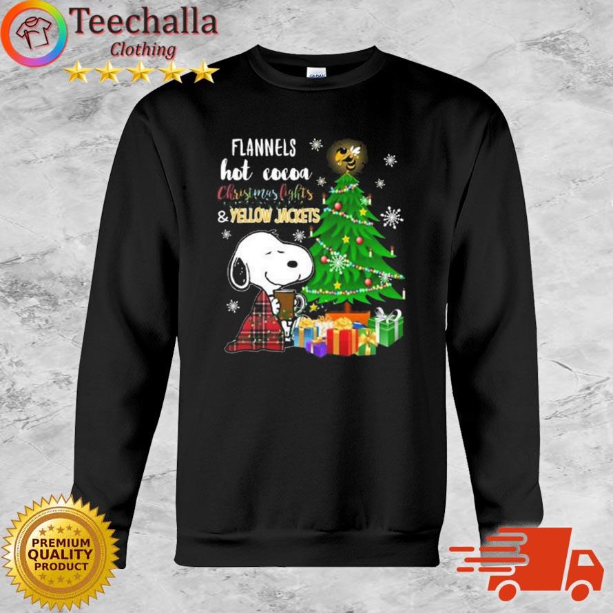 Snoopy Georgia Tech Yellow Jackets Hot Cocoa Christmas Lights sweater
