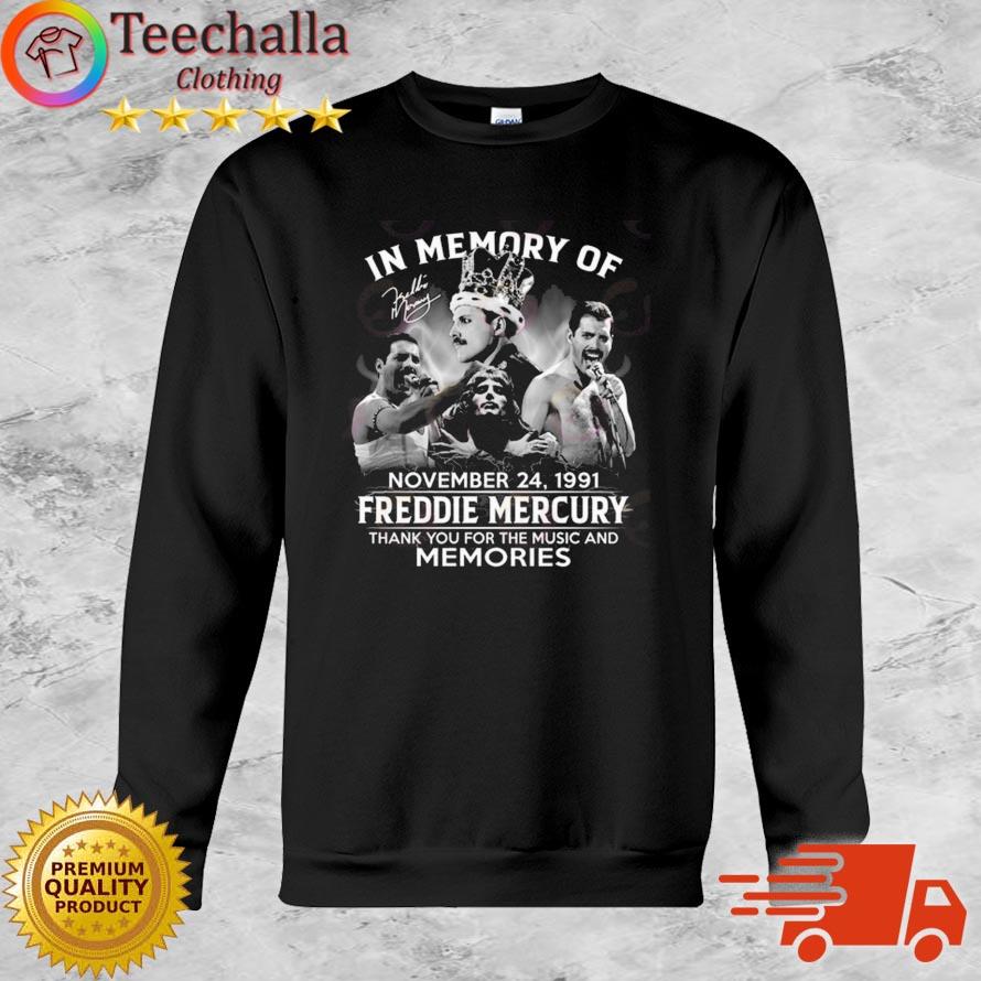 In Memory Of November 24, 1991 Freddie Mercury Thank You For The Music And Memories shirt
