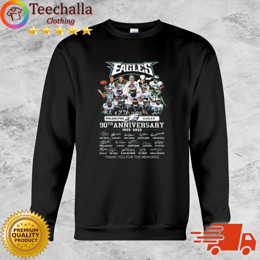The Philadelphia Eagles 90th Anniversary 1933-2023 Thank You For The Memories Signatures shirt