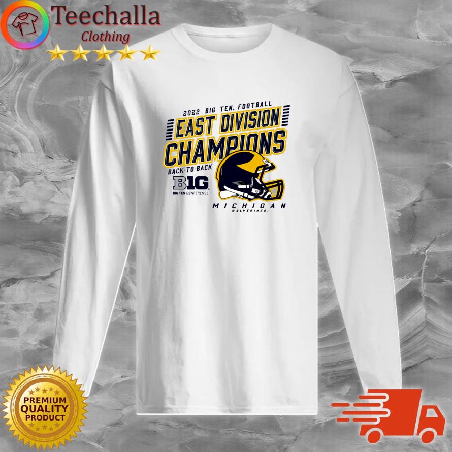 Michigan Wolverines 2022 Big Ten Football East Division Champions Back To Back s Long Sleeve